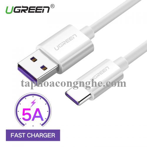 Ugreen 40887 0.5M 5A màu Trắng Dây USB sang USB Type-C vỏ ABS US253 30040887